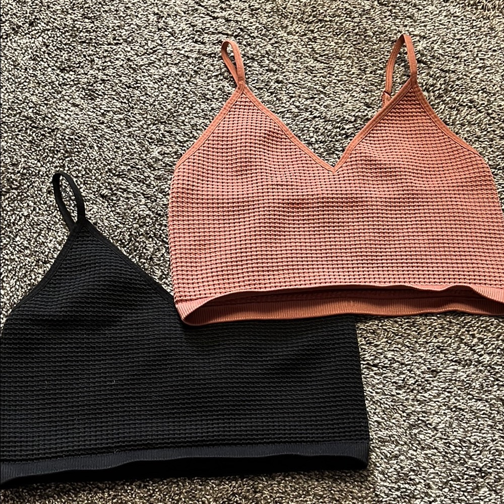 Waffle Knit Crop Tops